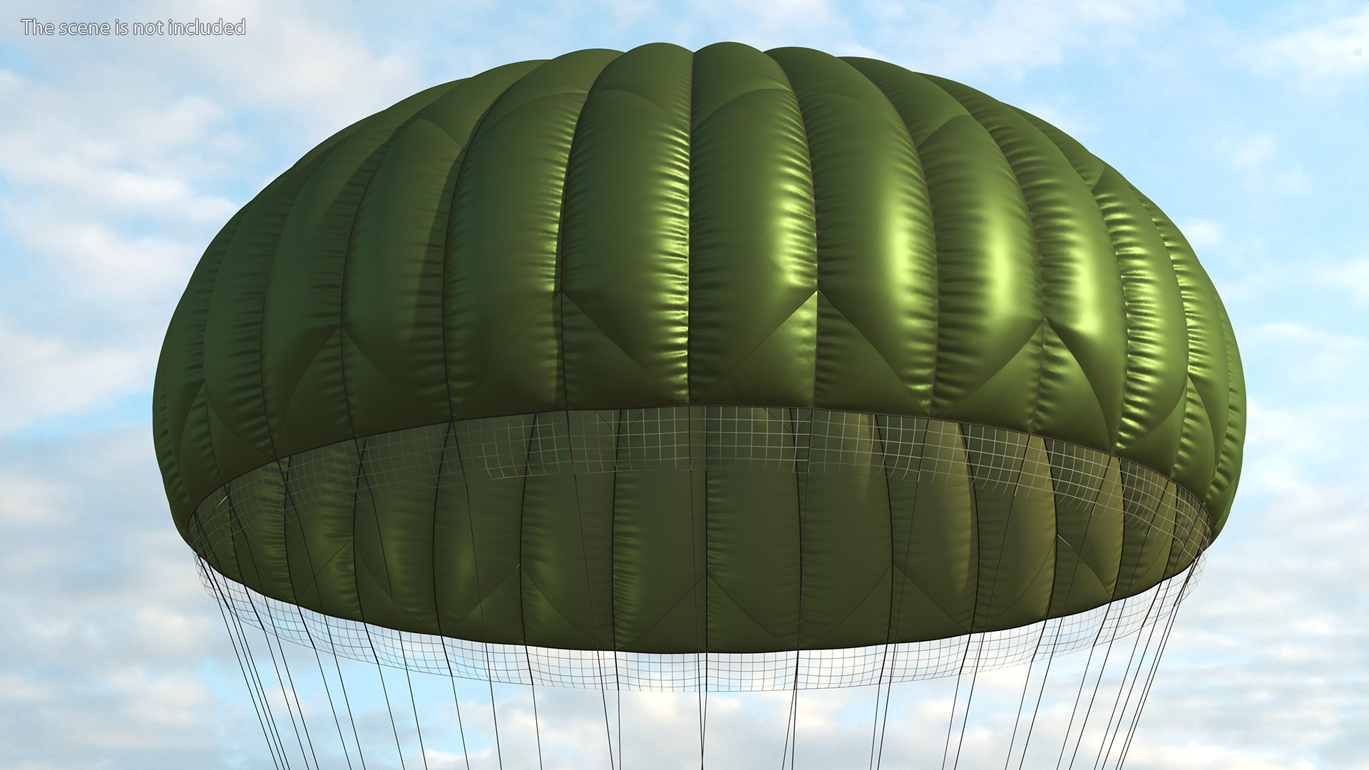 3D Mission Green Parachute model