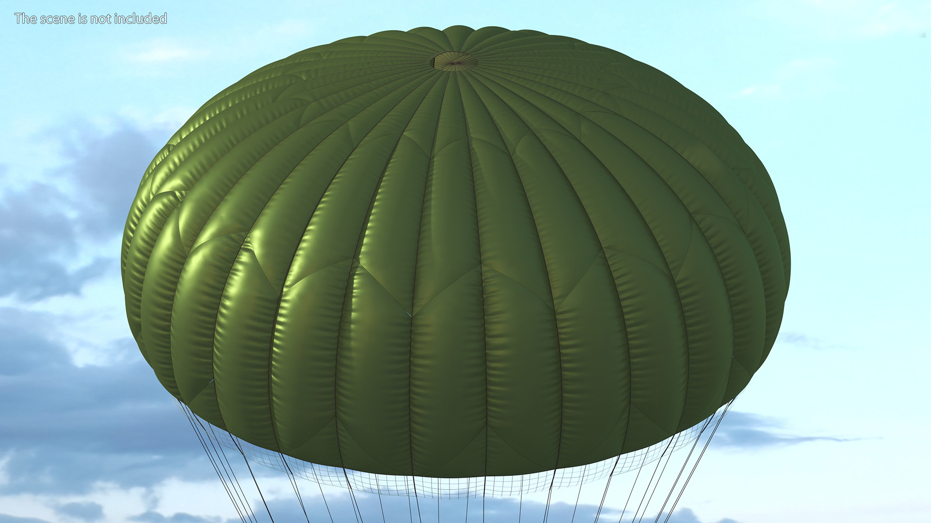 3D Mission Green Parachute model