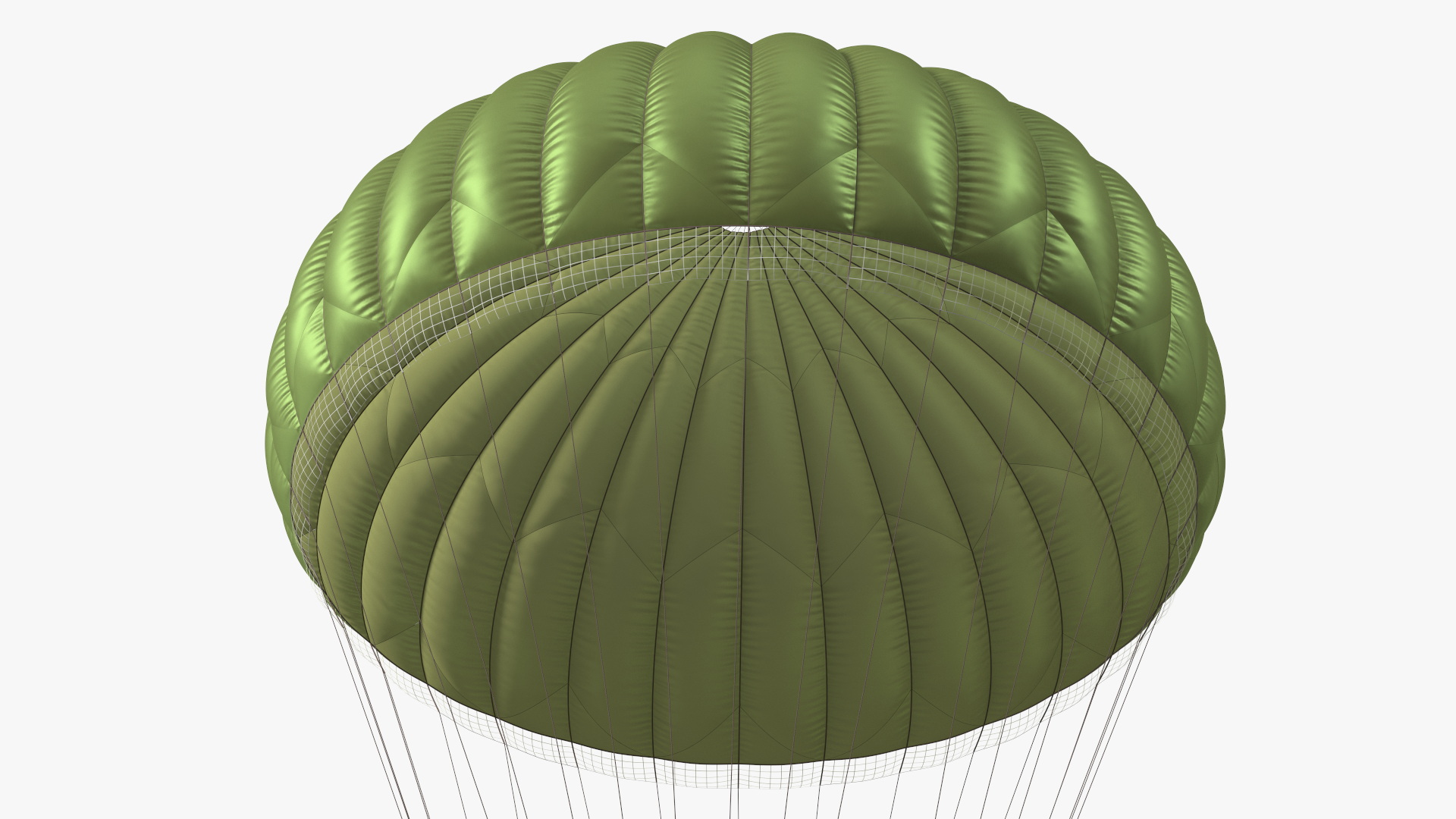 3D Mission Green Parachute model