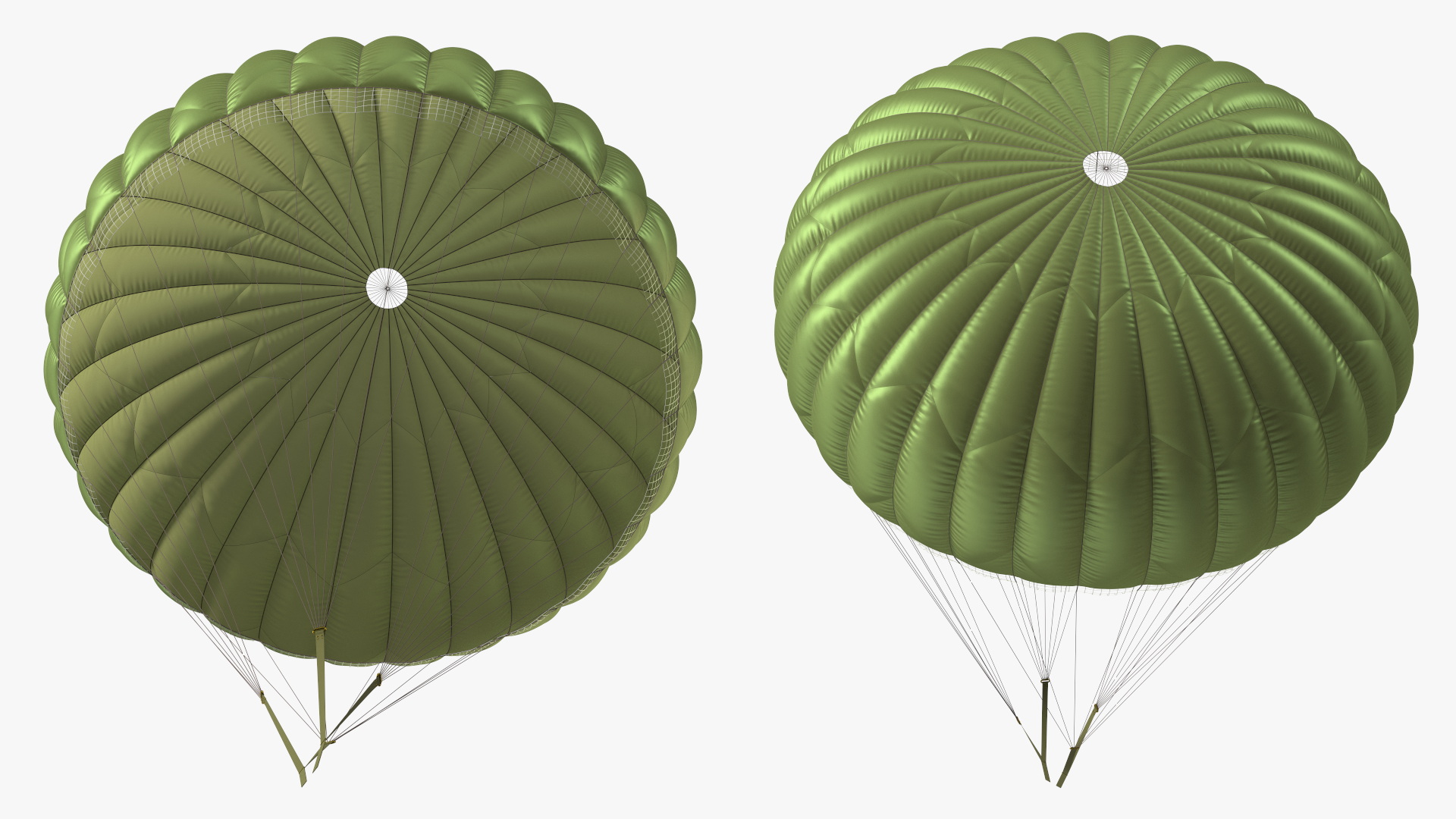 3D Mission Green Parachute model