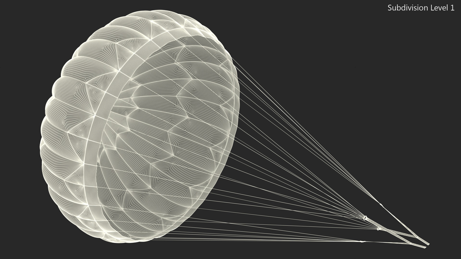 3D Mission Green Parachute model