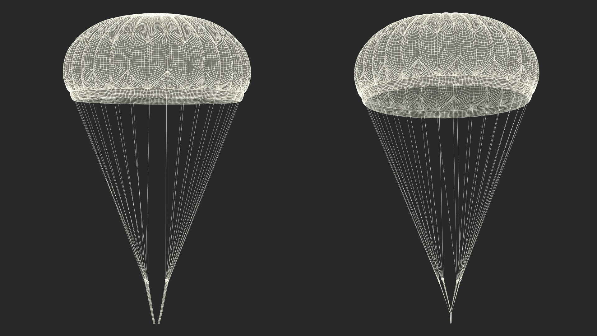 3D Mission Green Parachute model