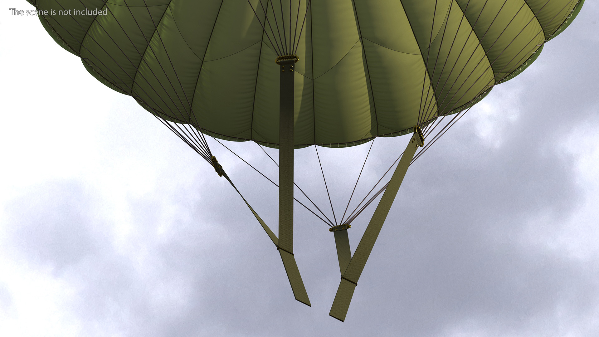 3D Mission Green Parachute model