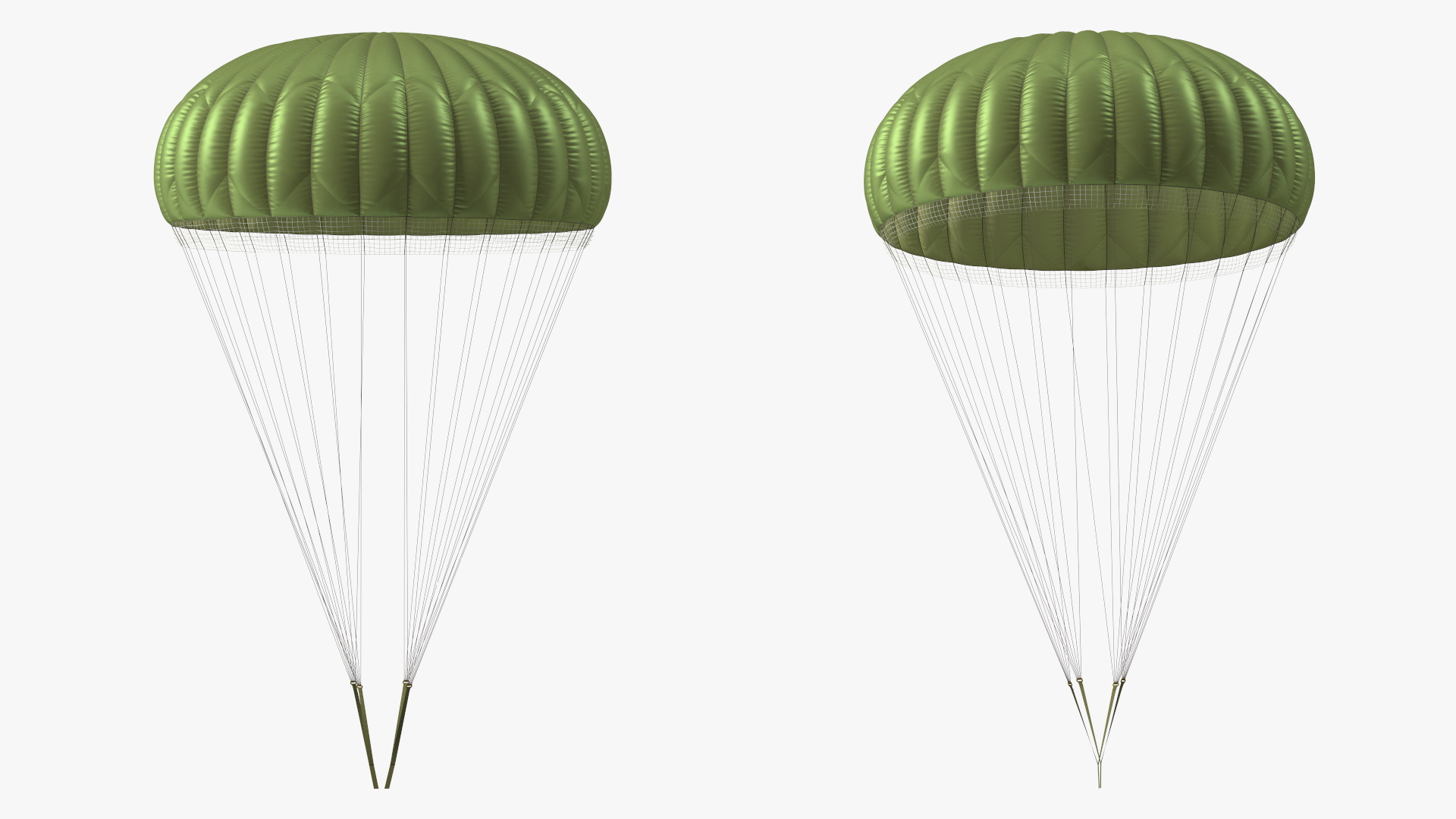 3D Mission Green Parachute model