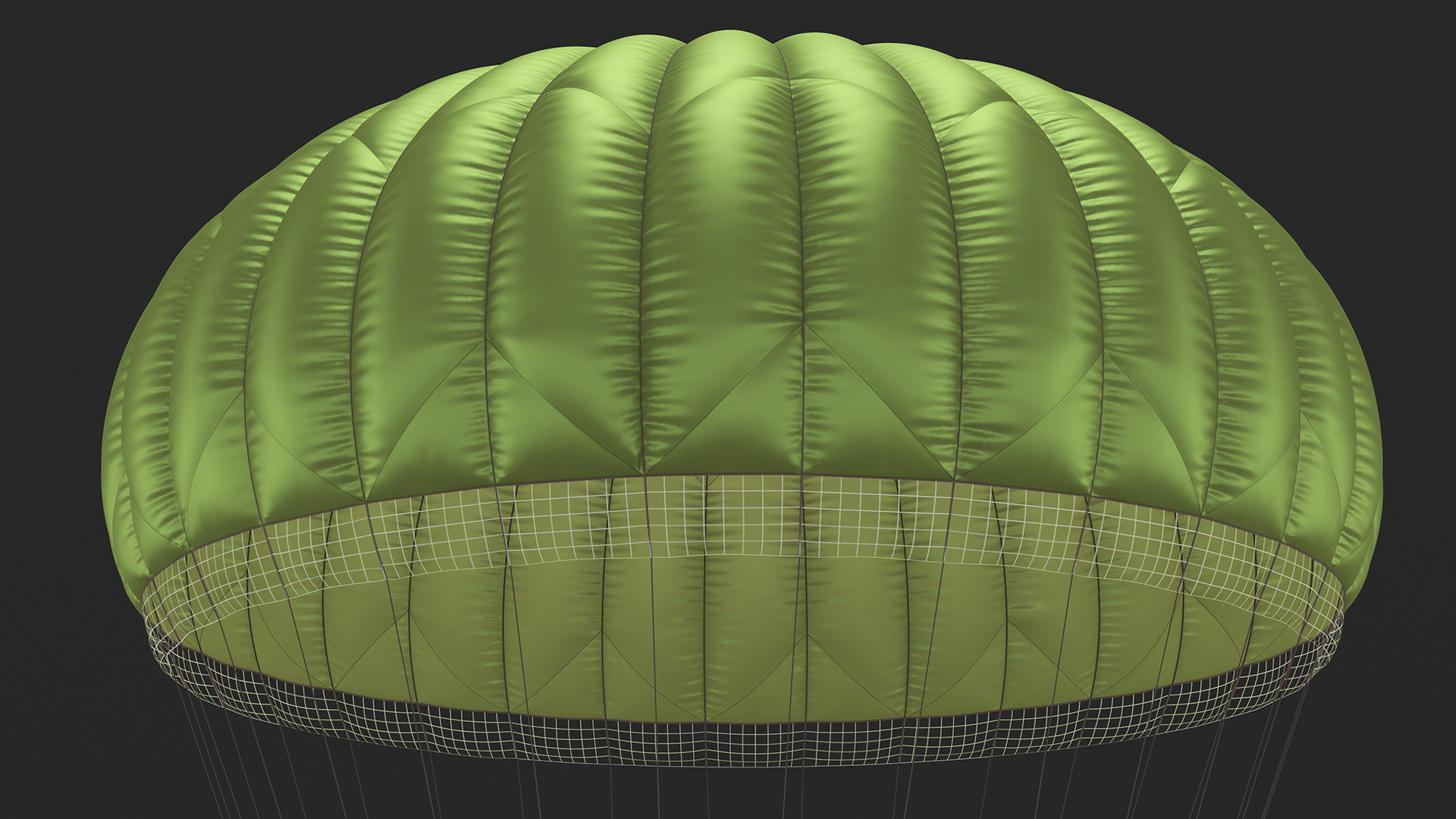 3D Mission Green Parachute model