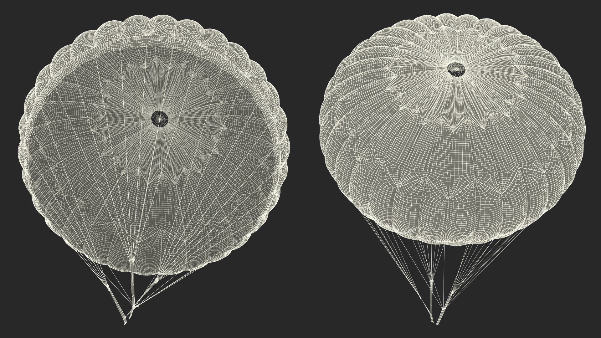 3D Mission Green Parachute model