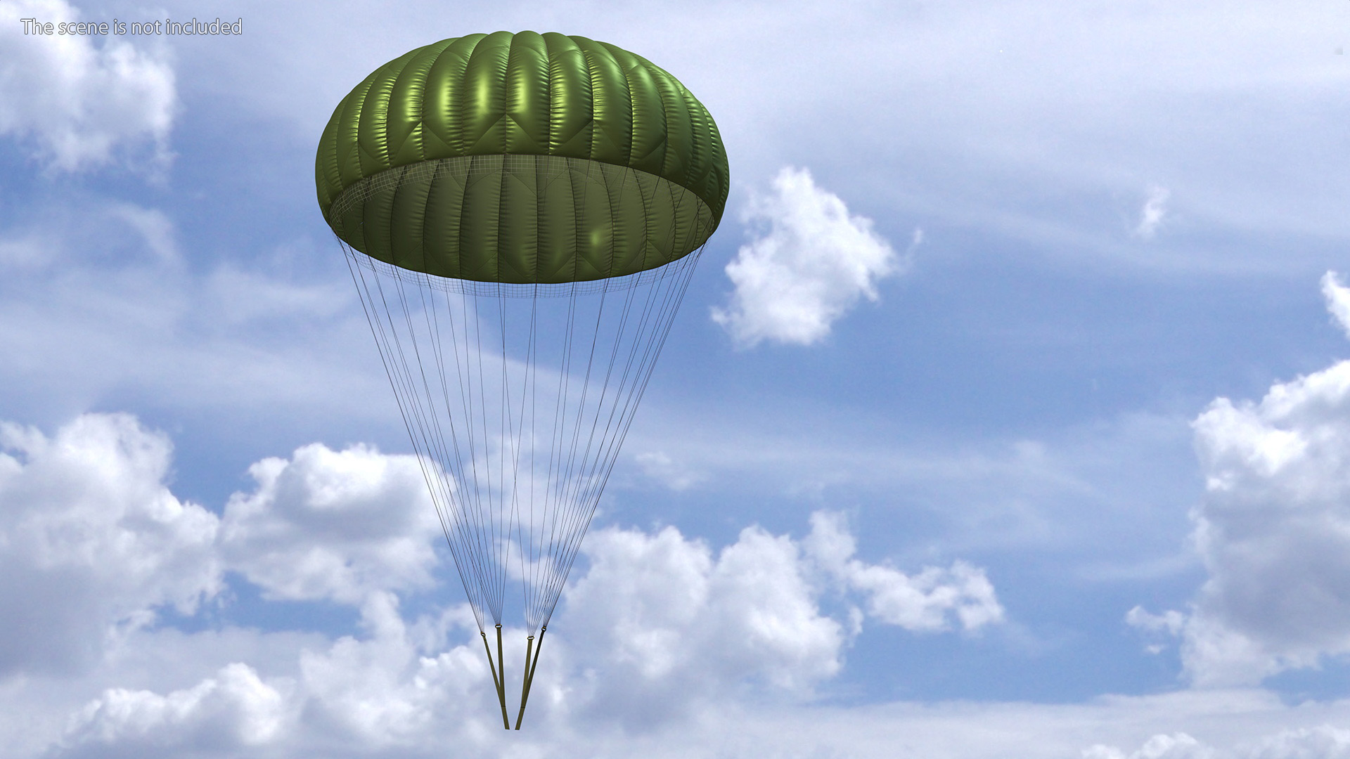 3D Mission Green Parachute model