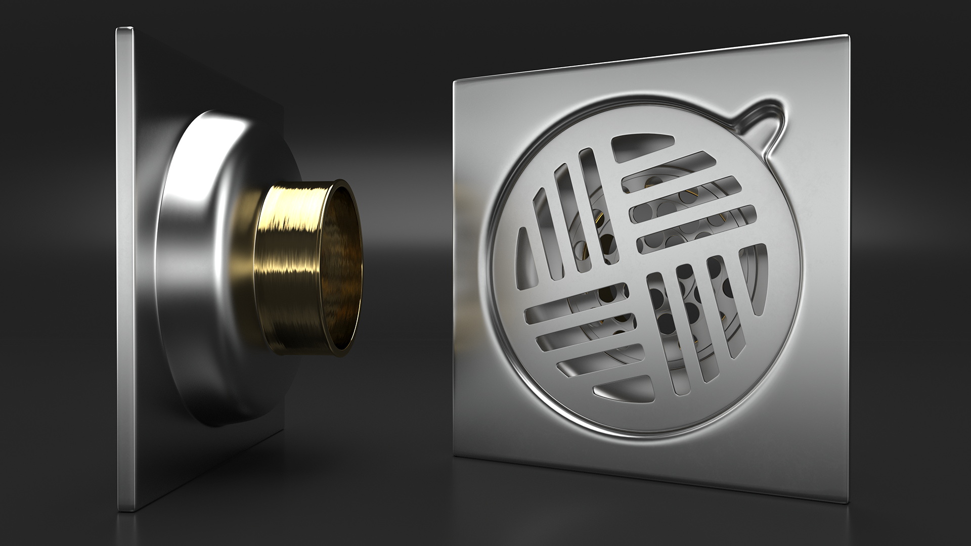 Stainless Shower Drain 3D