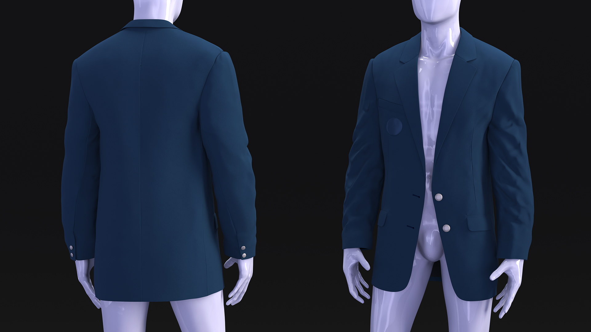 Blue Jacket on Mannequin 3D model