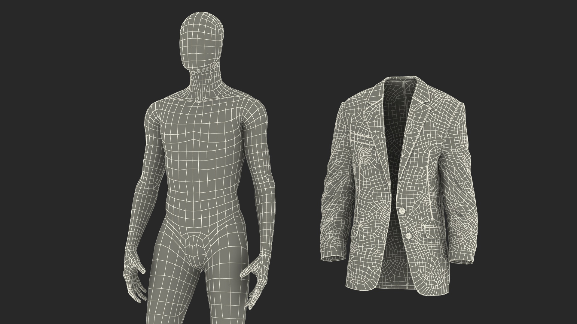 Blue Jacket on Mannequin 3D model