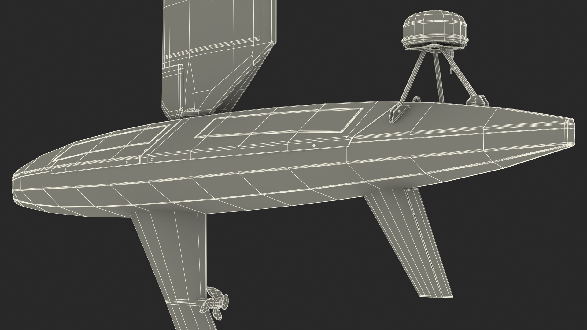 3D Uncrewed Surface Vehicle Rigged