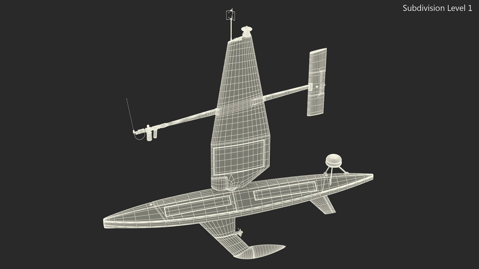 3D Uncrewed Surface Vehicle Rigged