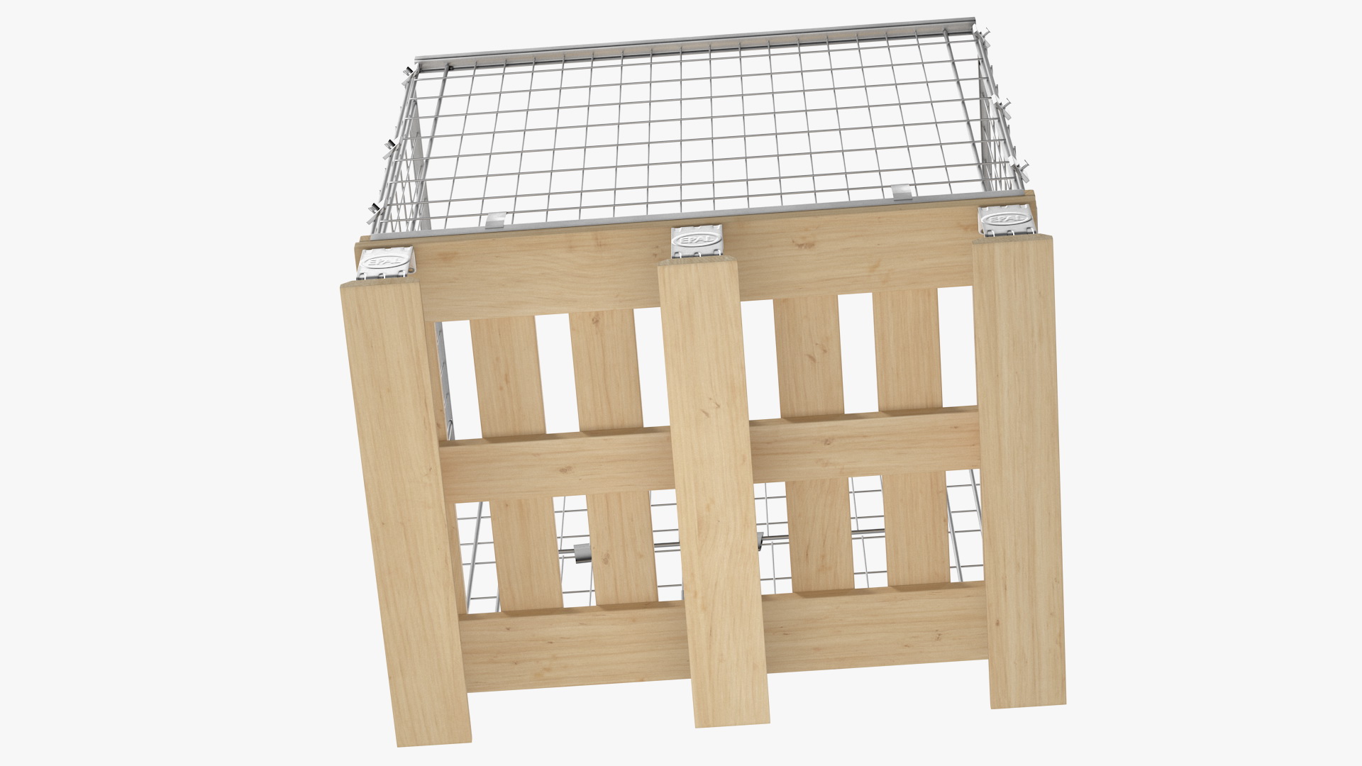 Mesh Cage on EPAL Euro Pallet 3D model