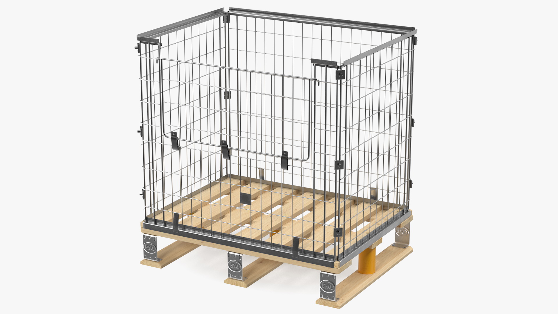 Mesh Cage on EPAL Euro Pallet 3D model