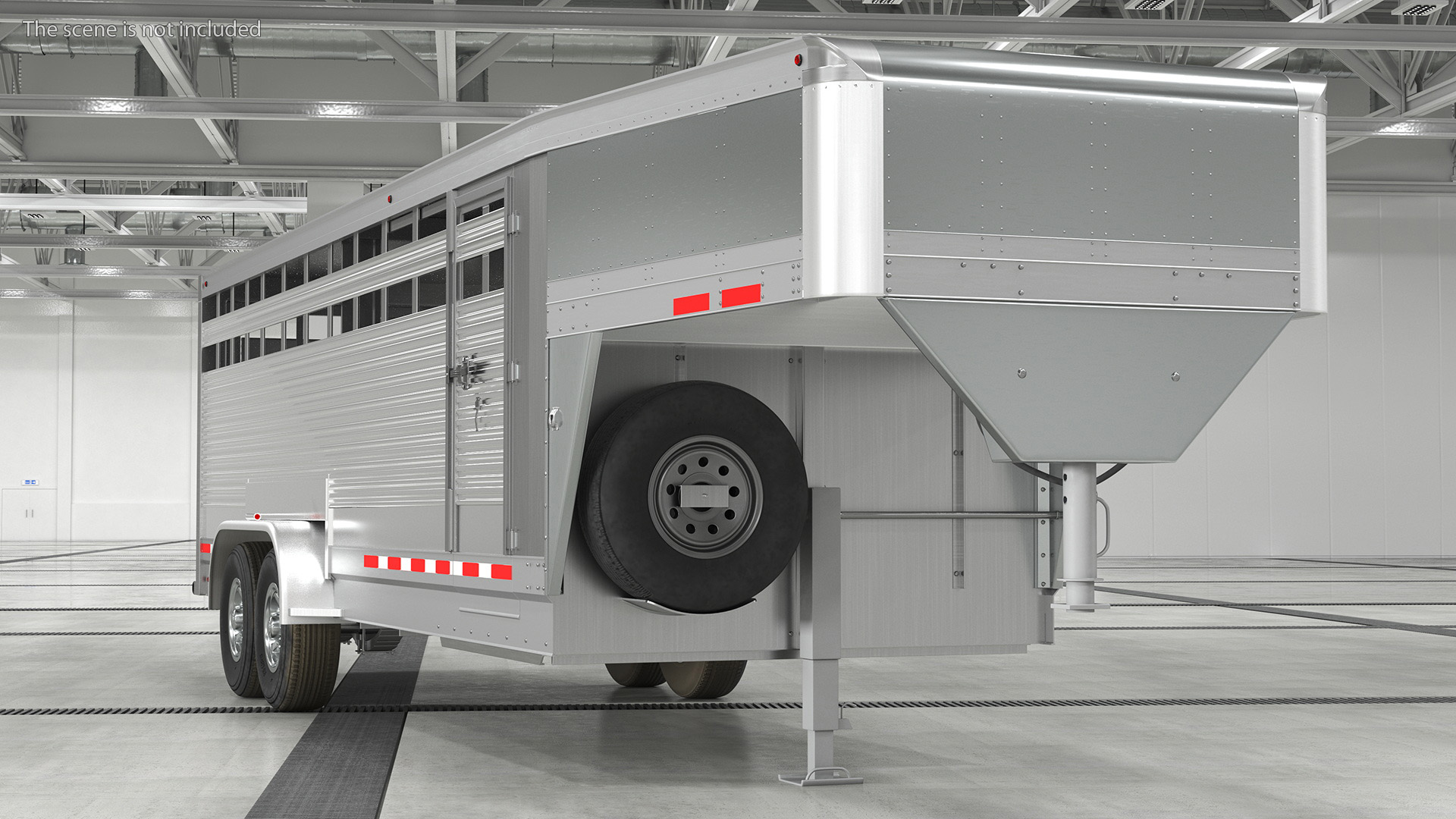 3D model Pickup Truck with Livestock Transport Trailer