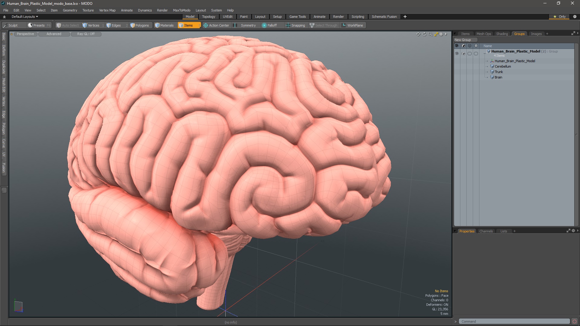 3D Human Brain Plastic Model for 3D Print model