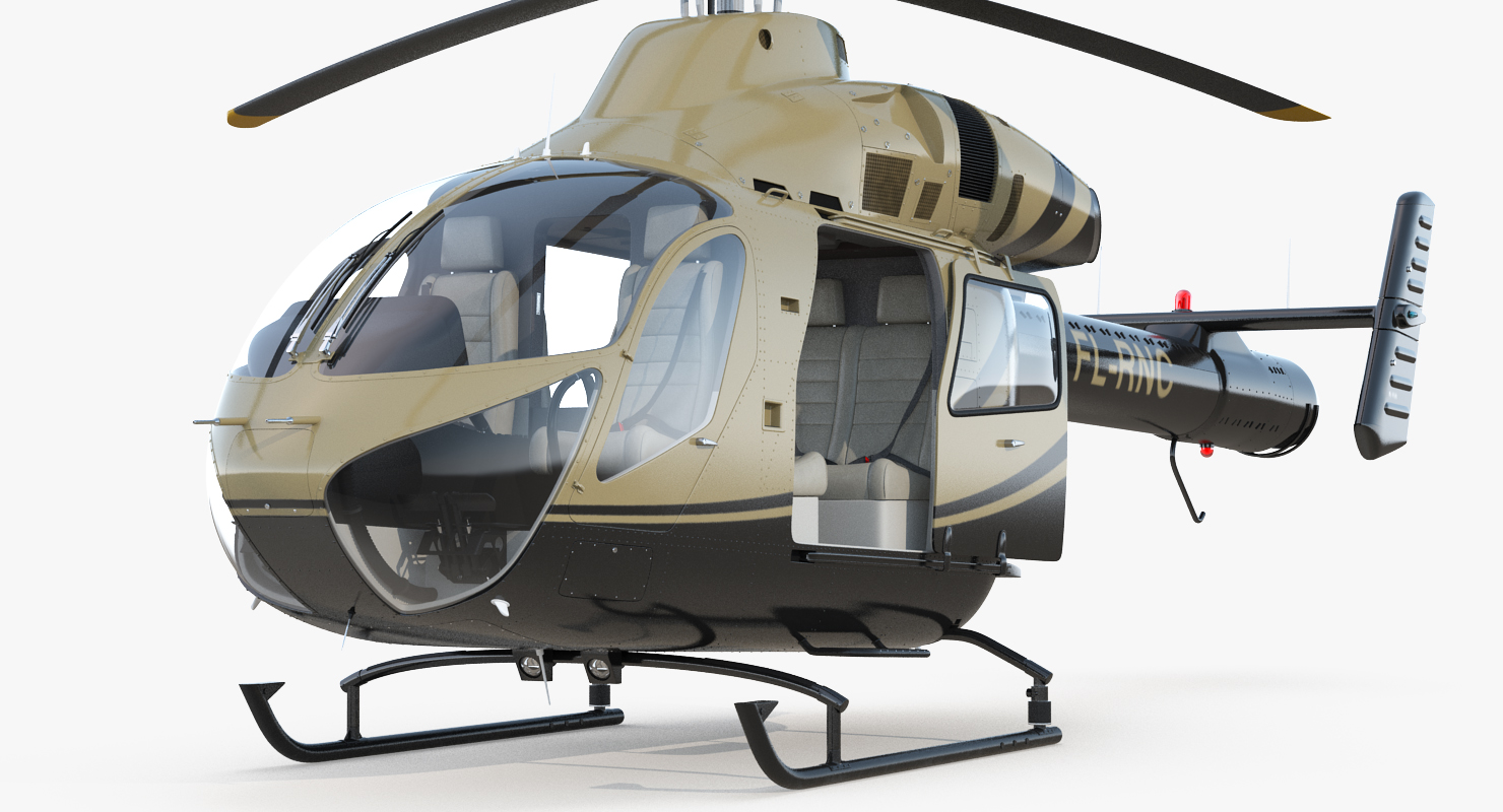 3D Light Private Jet Helicopter MD 902 Explorer Rigged