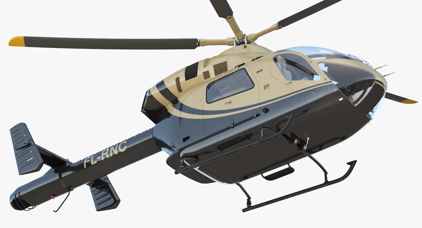 3D Light Private Jet Helicopter MD 902 Explorer Rigged