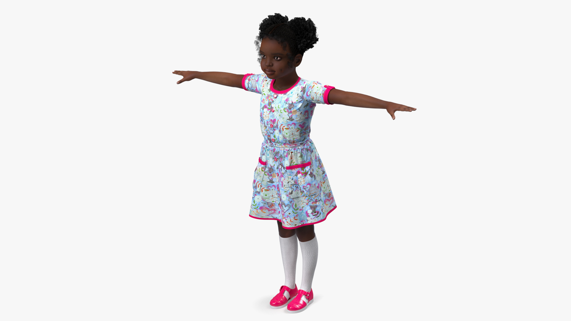 Black Child Girl Rigged for Cinema 4D 3D