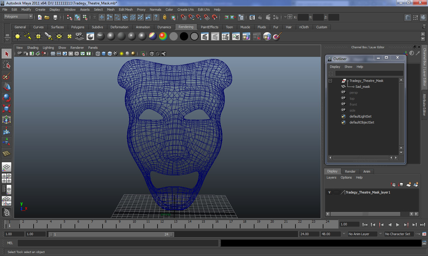 3D model Tradegy Theatre Mask