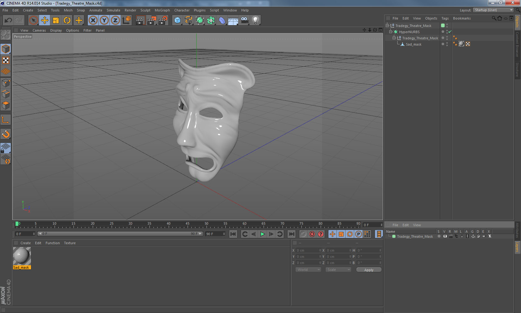 3D model Tradegy Theatre Mask