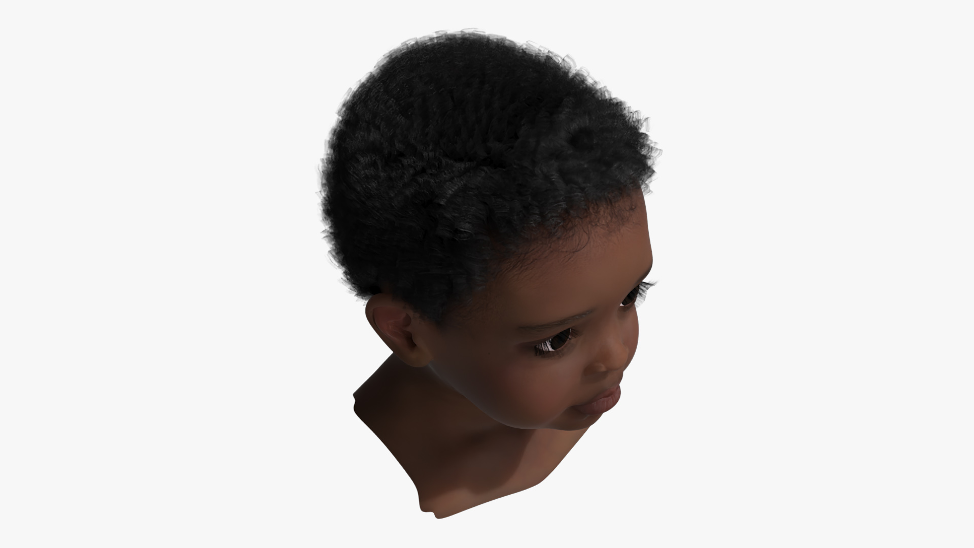 3D model Dark Skinned Toddler Head