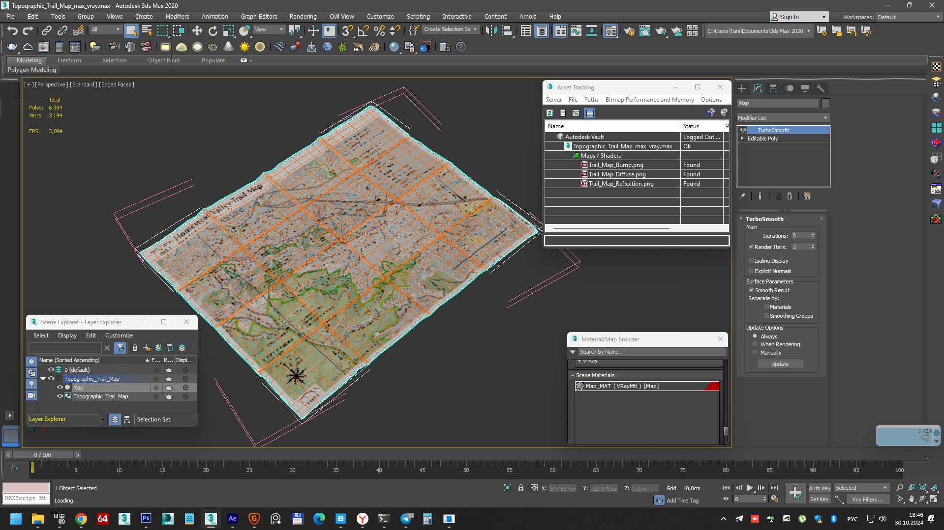 3D Topographic Trail Map