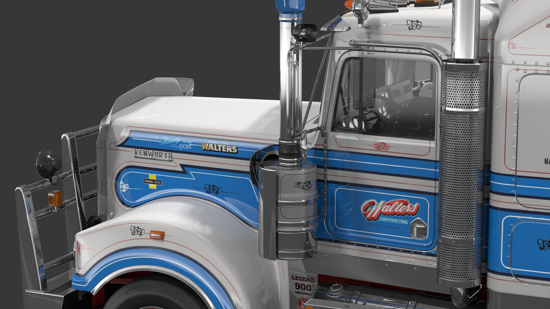 3D Truck Kenworth T900 Legend Rigged model