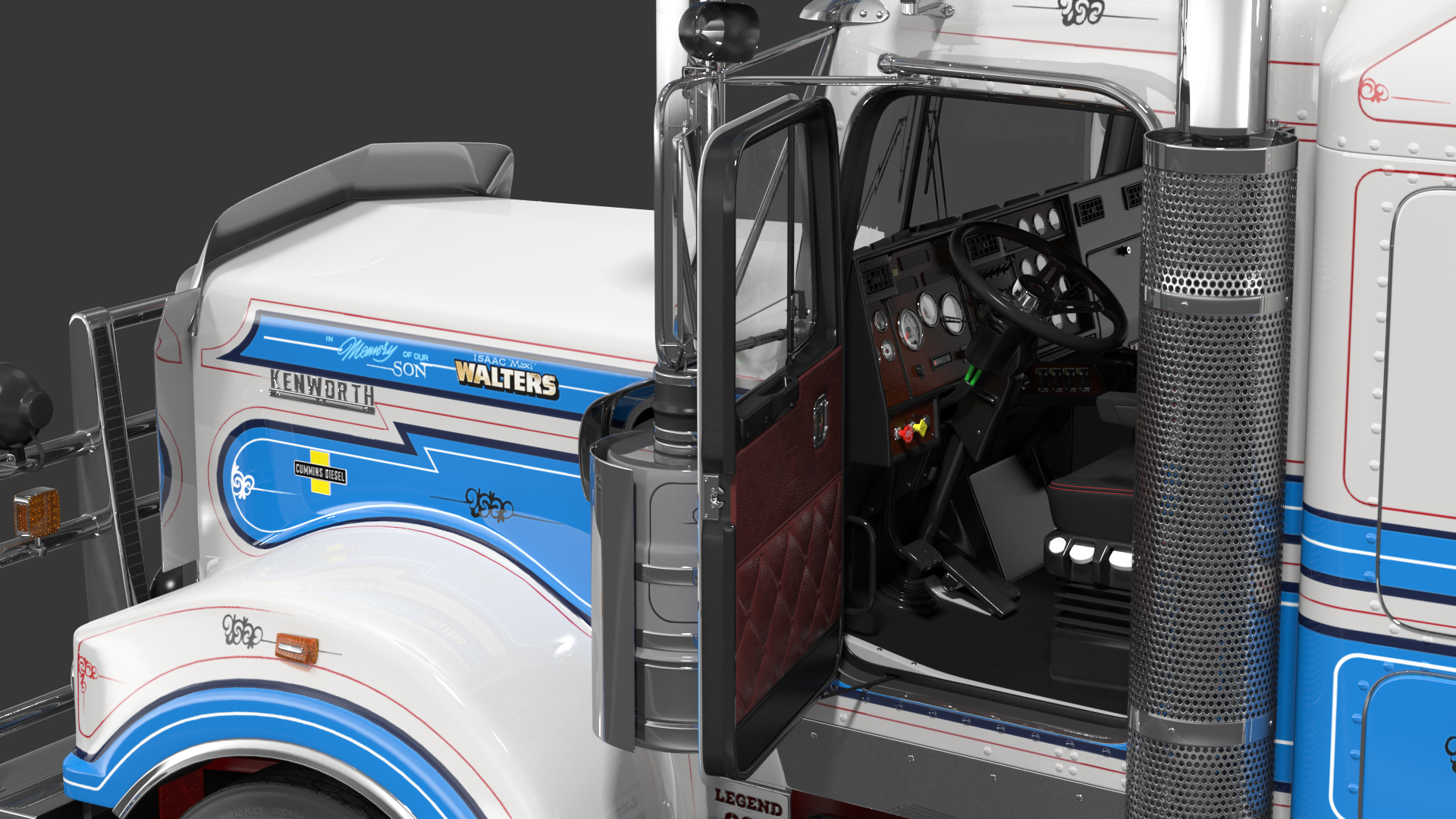 3D Truck Kenworth T900 Legend Rigged model