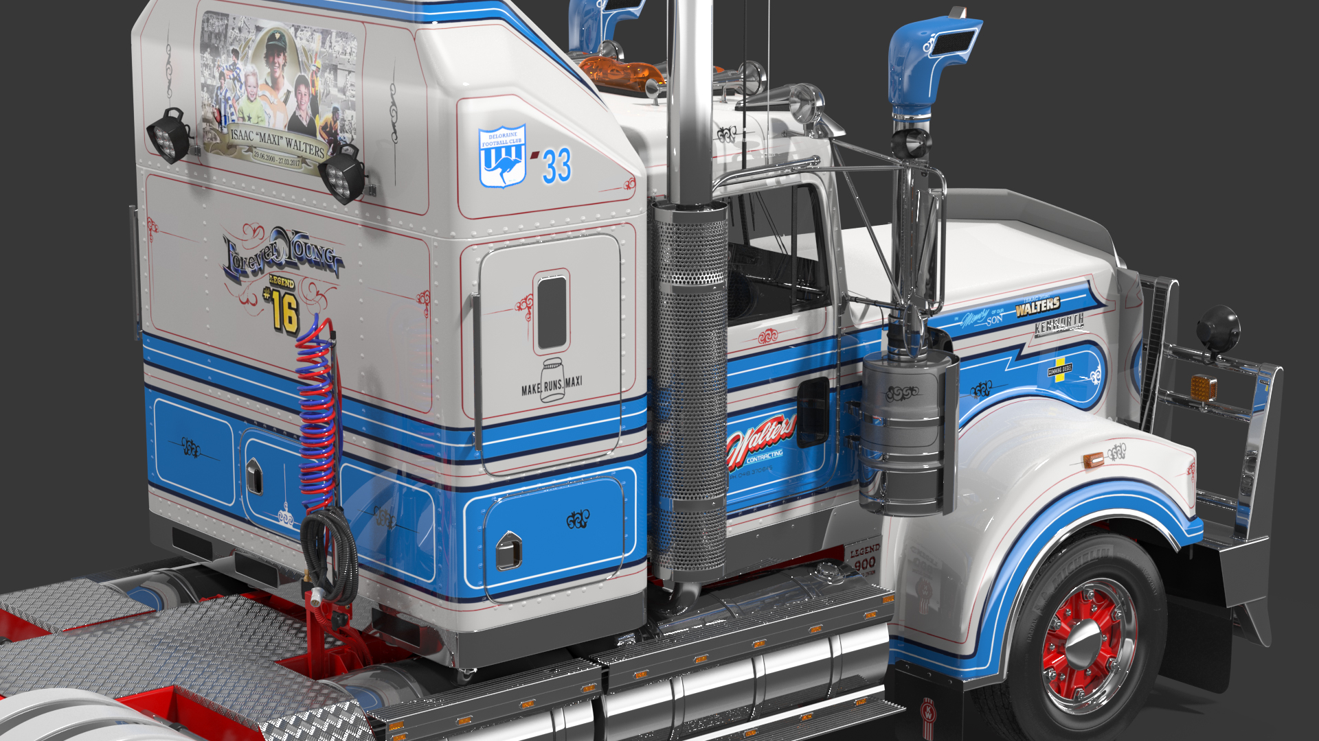 3D Truck Kenworth T900 Legend Rigged model