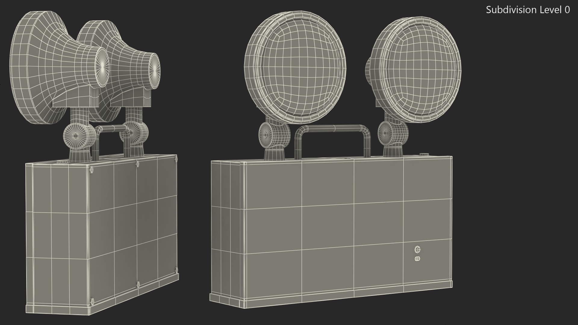 3D Halogen Twin Emergency Light model