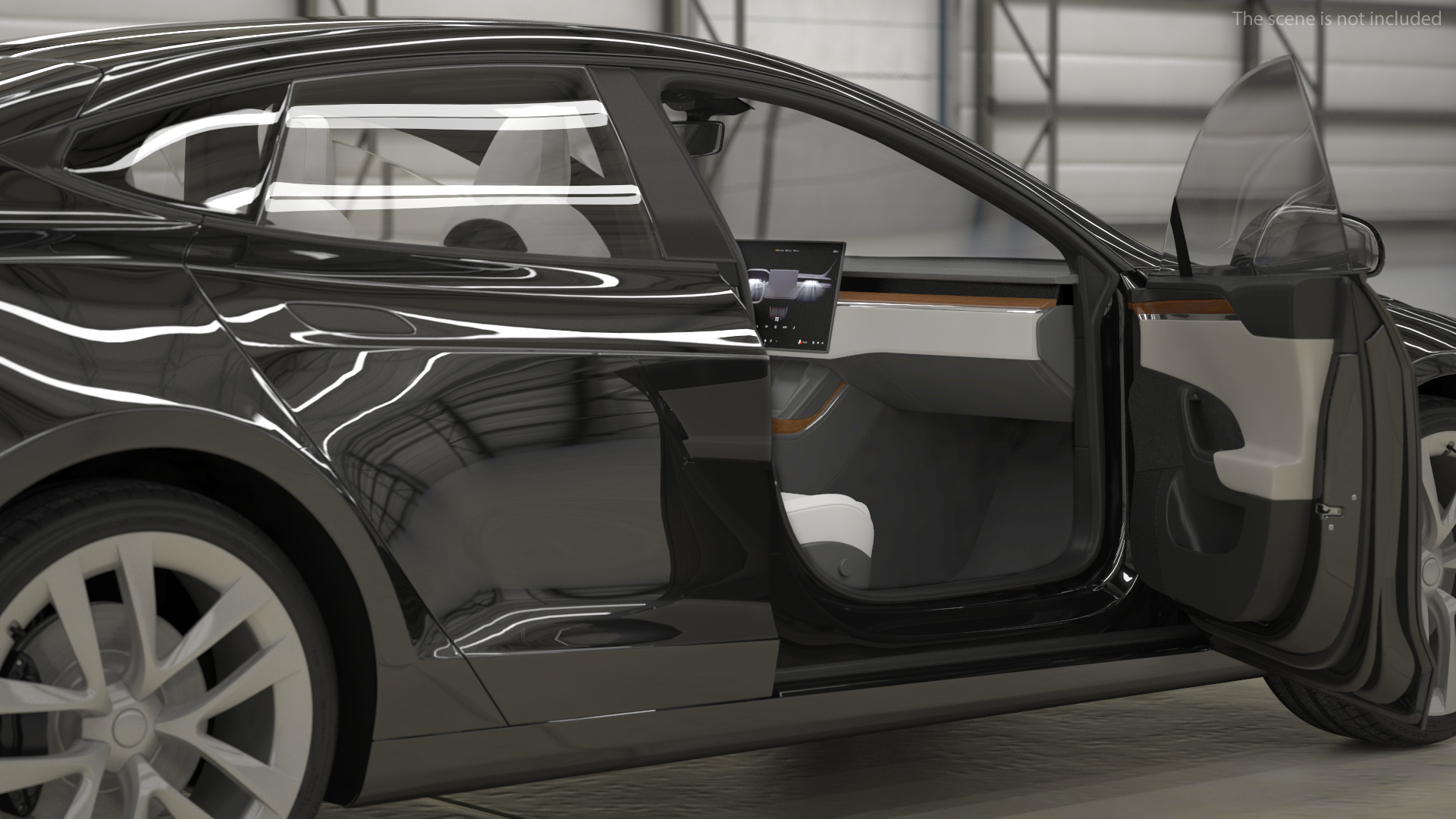 3D model Electric Liftback Sedan Rigged