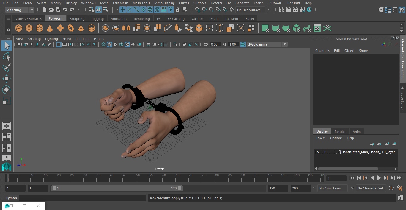 3D model Handcuffed Man Hands