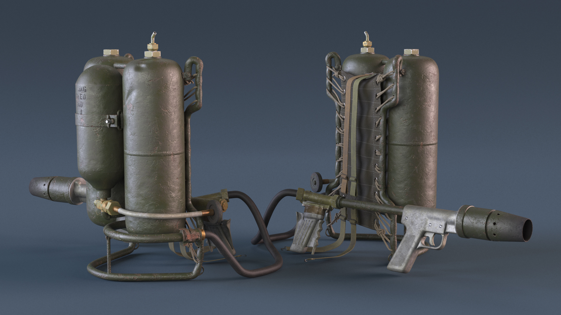 M2 Flamethrower Backpack 3D model