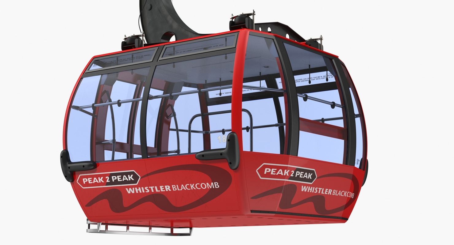 Peak 2 Peak Gondola Lift Cabin Towers 3D