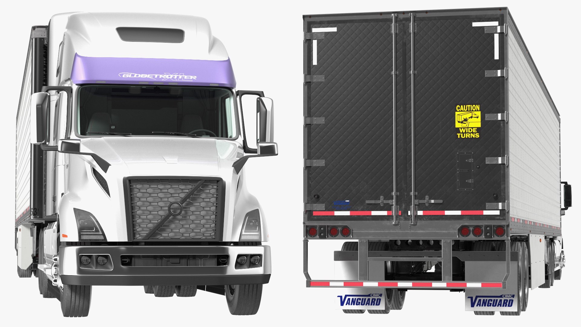 3D Volvo VNL 860 Truck with Vanguard Reefer Trailer model