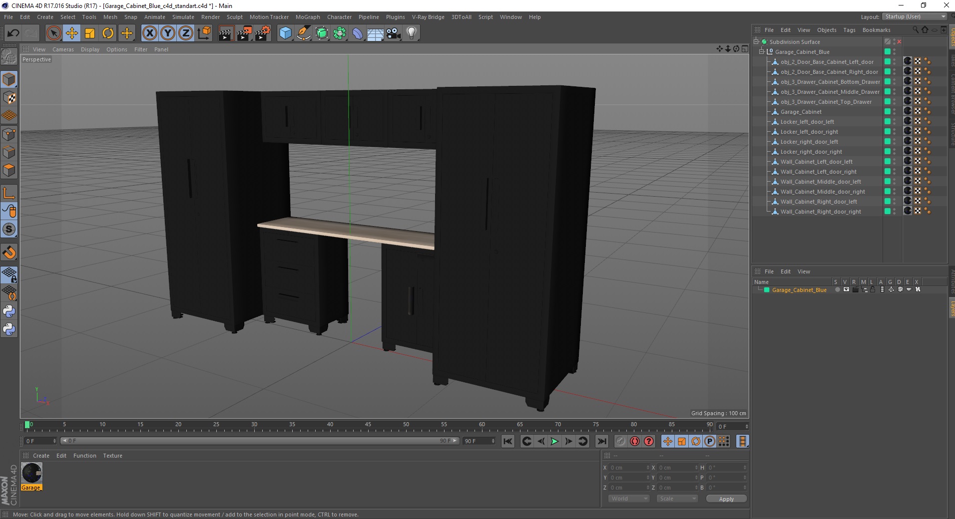 Garage Cabinet Blue 3D model