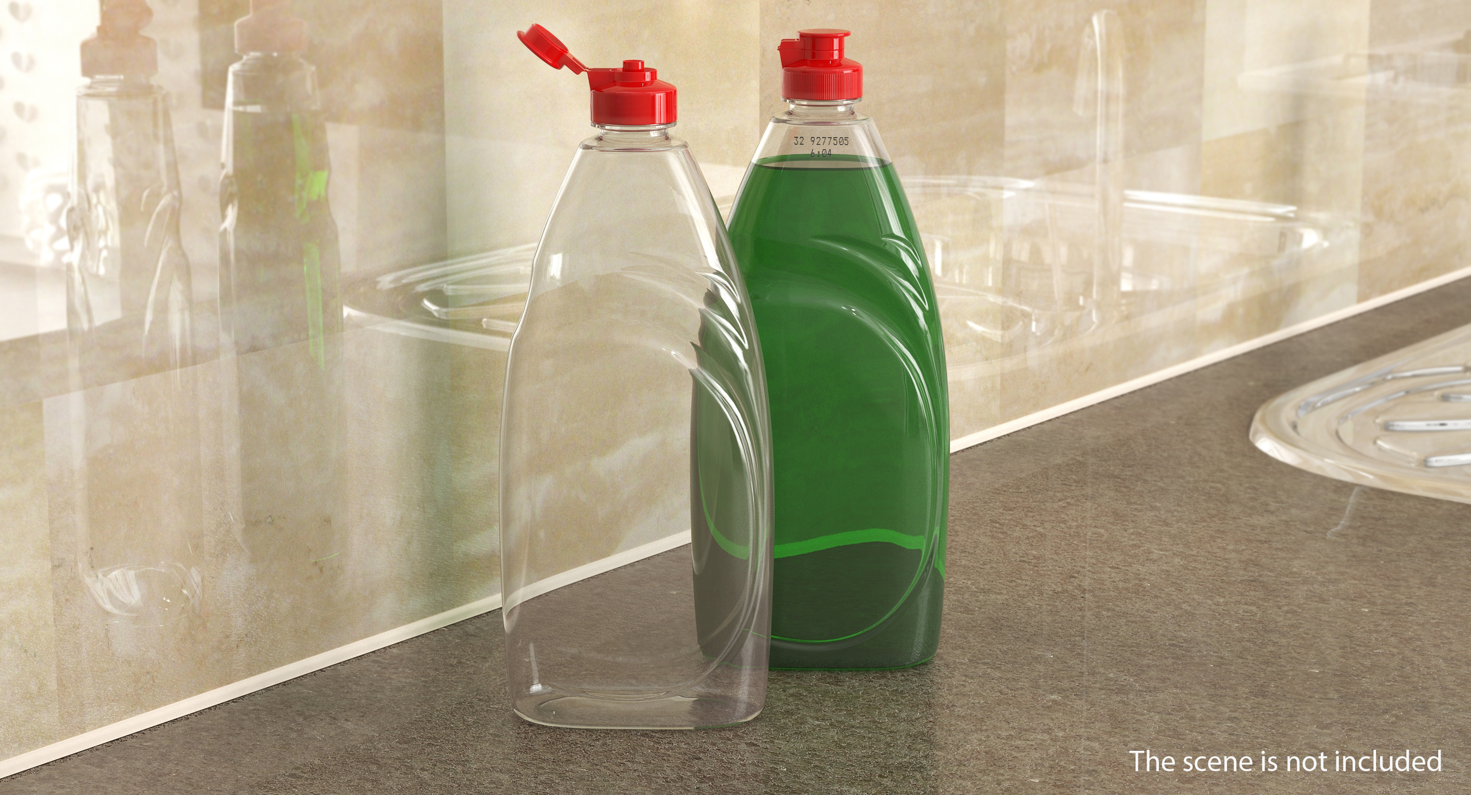 Empty Dishwashing Bottle 3D model