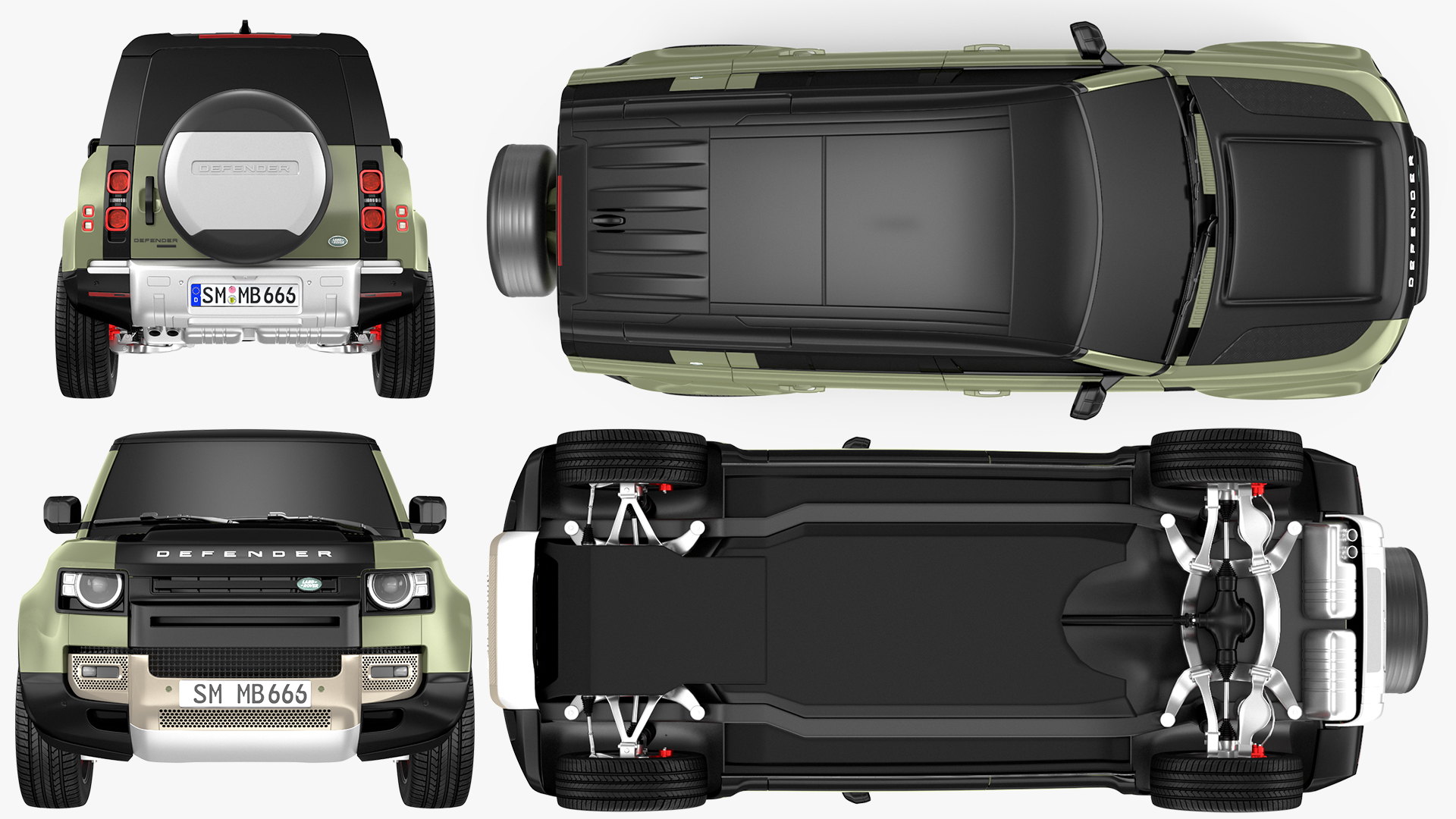 3D Land Rover Defender Country Pack Exterior Only