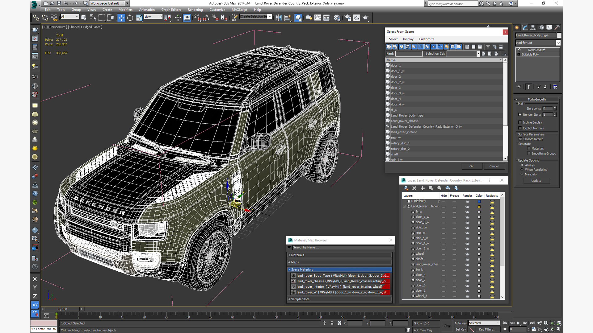 3D Land Rover Defender Country Pack Exterior Only