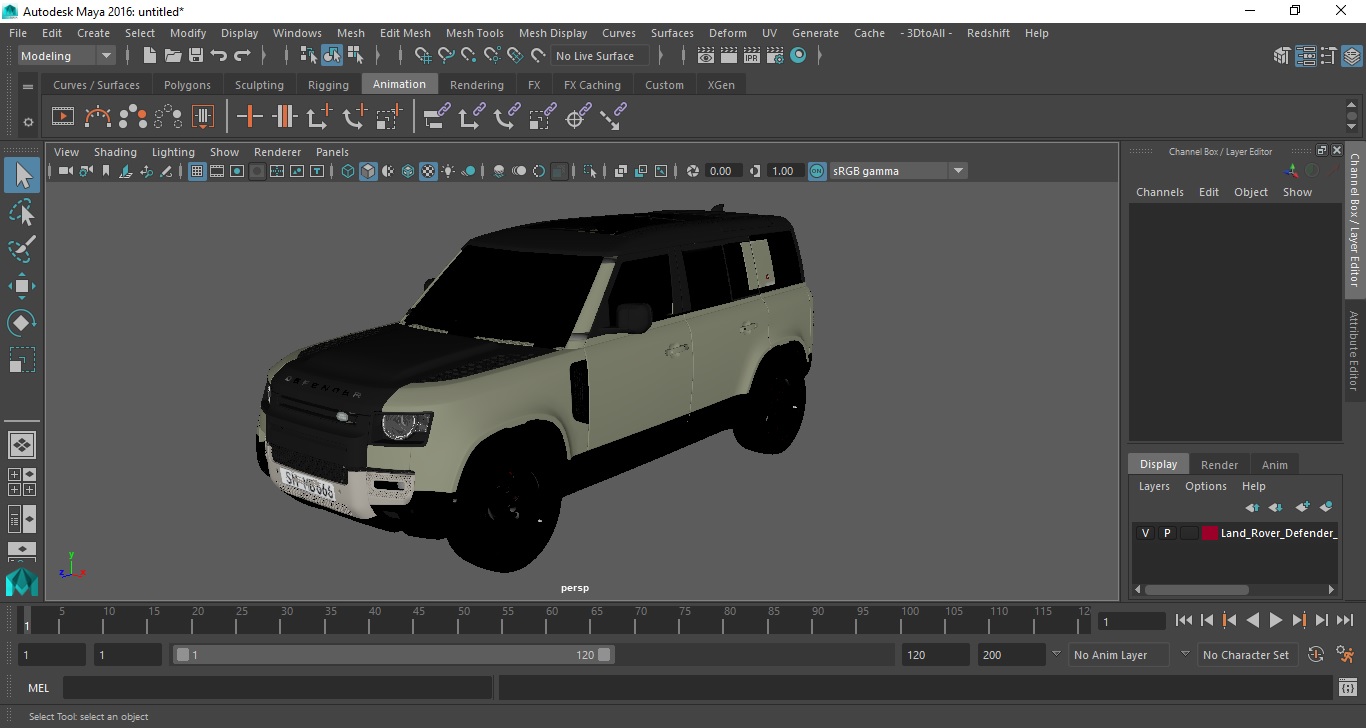 3D Land Rover Defender Country Pack Exterior Only