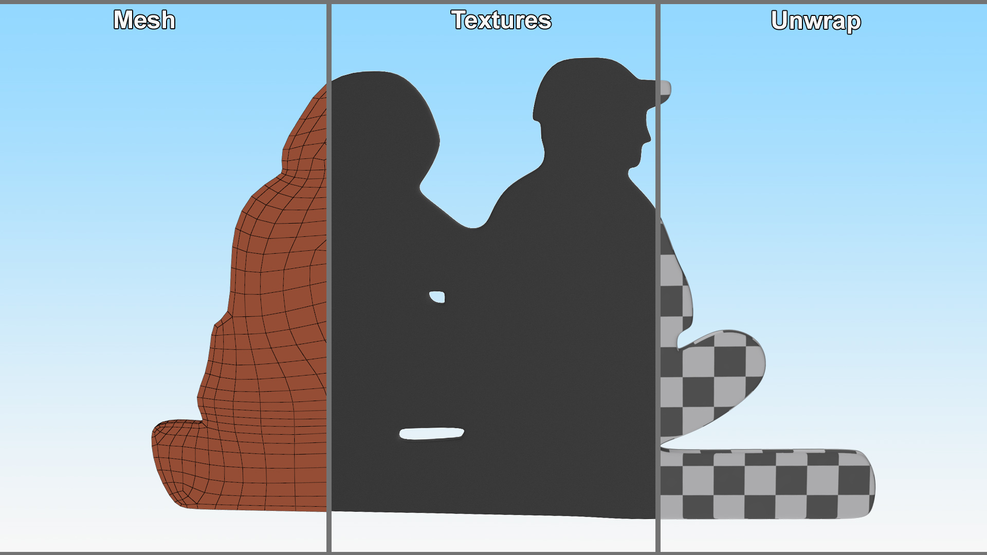 3D model Sitting Couple Silhouette