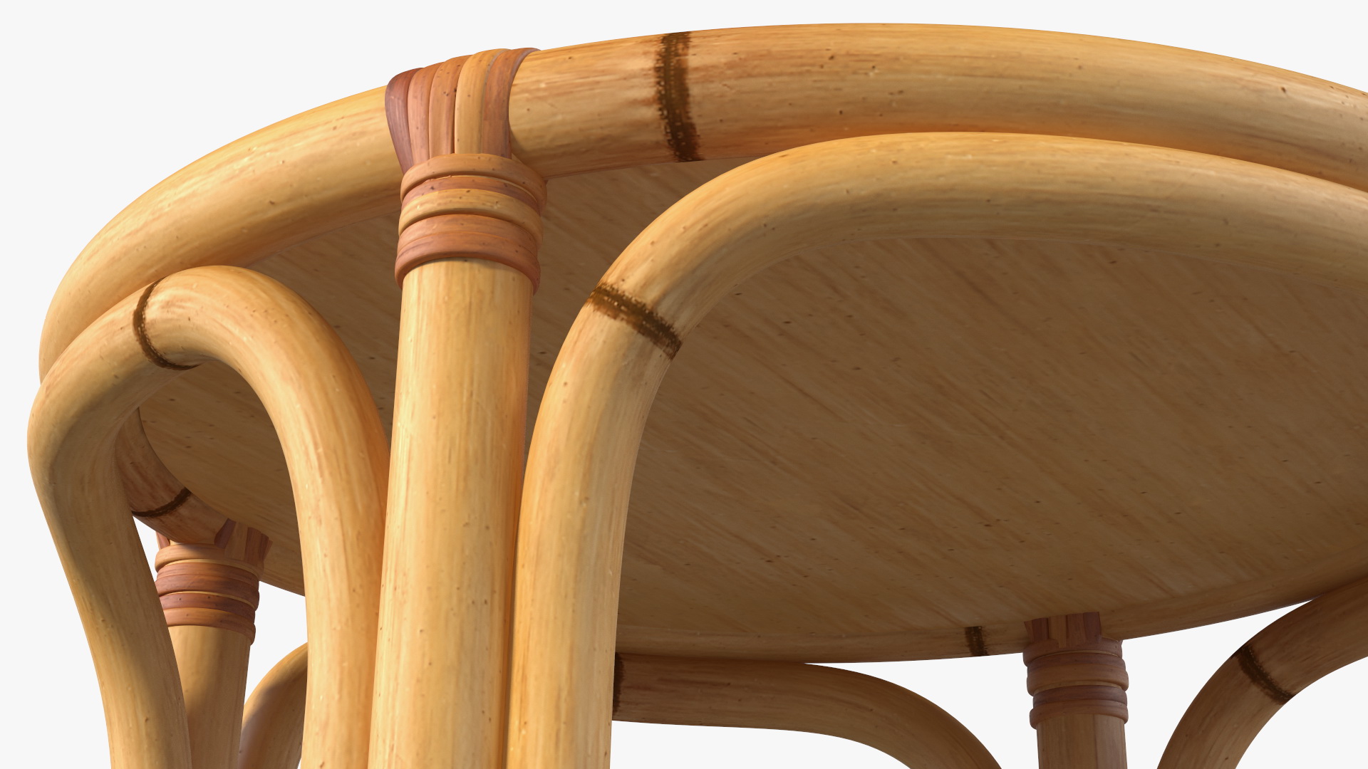 Bamboo Bar Stool Round High 3D