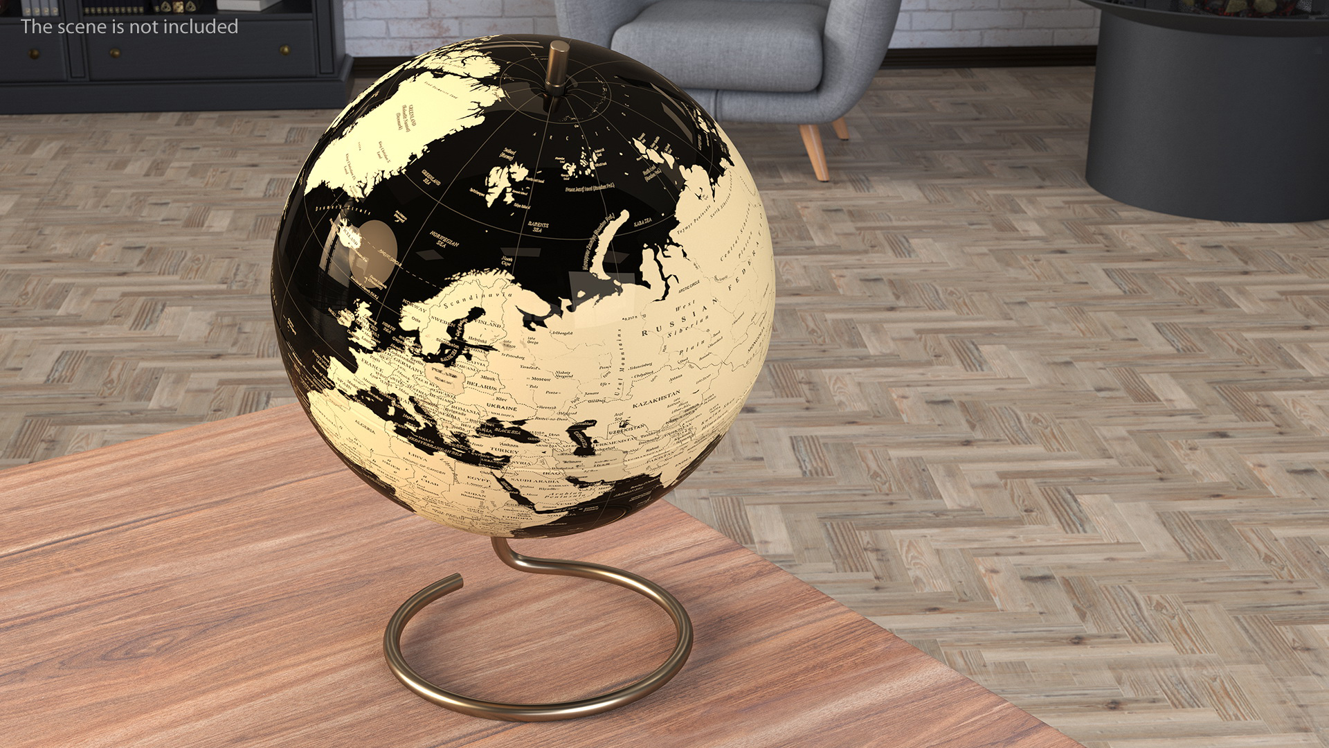 World Globe Metallic Bronze 3D