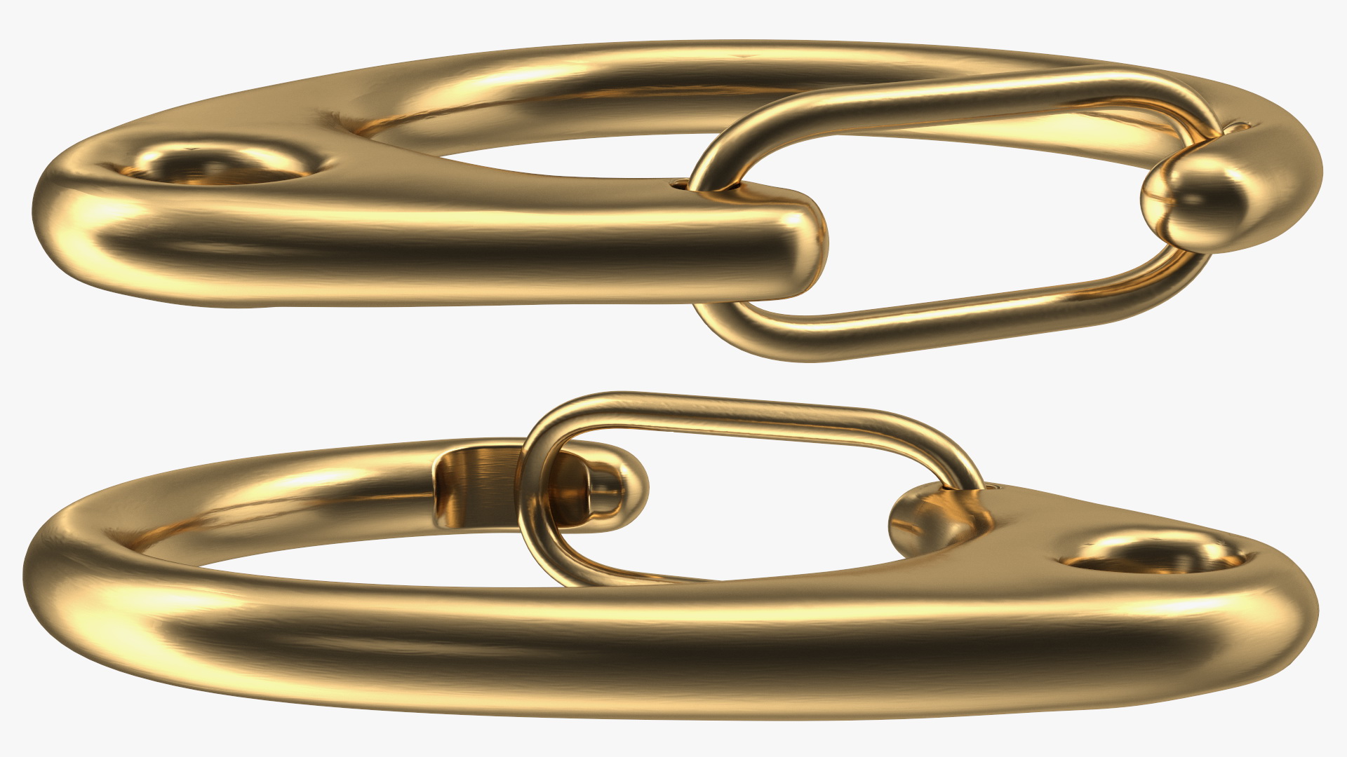 3D model Metal Claw Clasp Gold Set