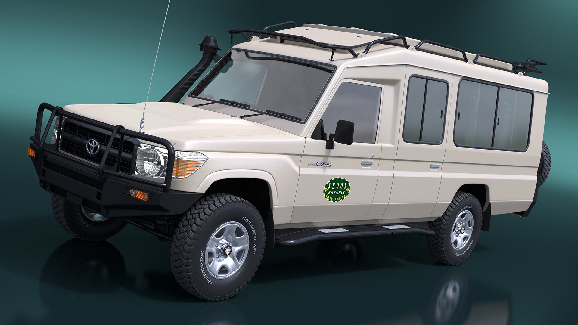 Toyota Land Cruiser Safari Beige Clean Simplified 3D model