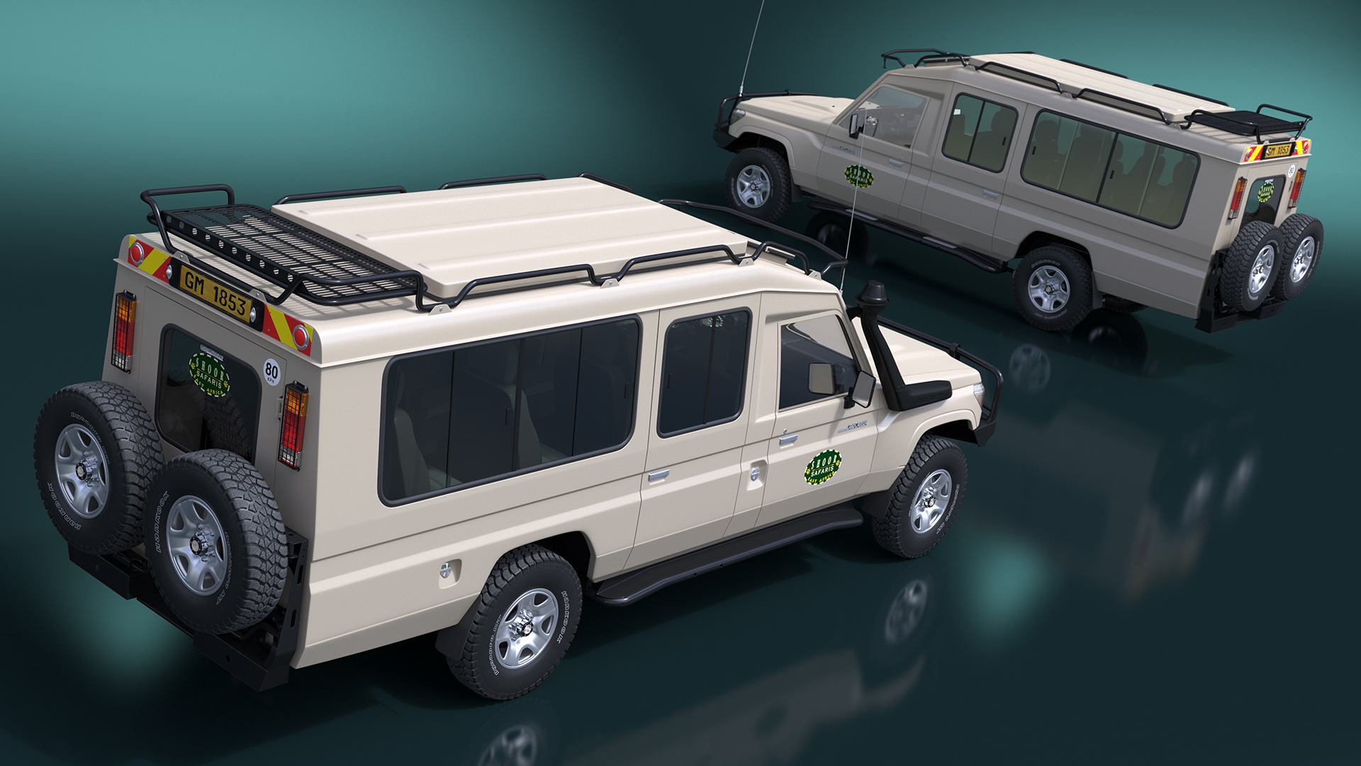 Toyota Land Cruiser Safari Beige Clean Simplified 3D model