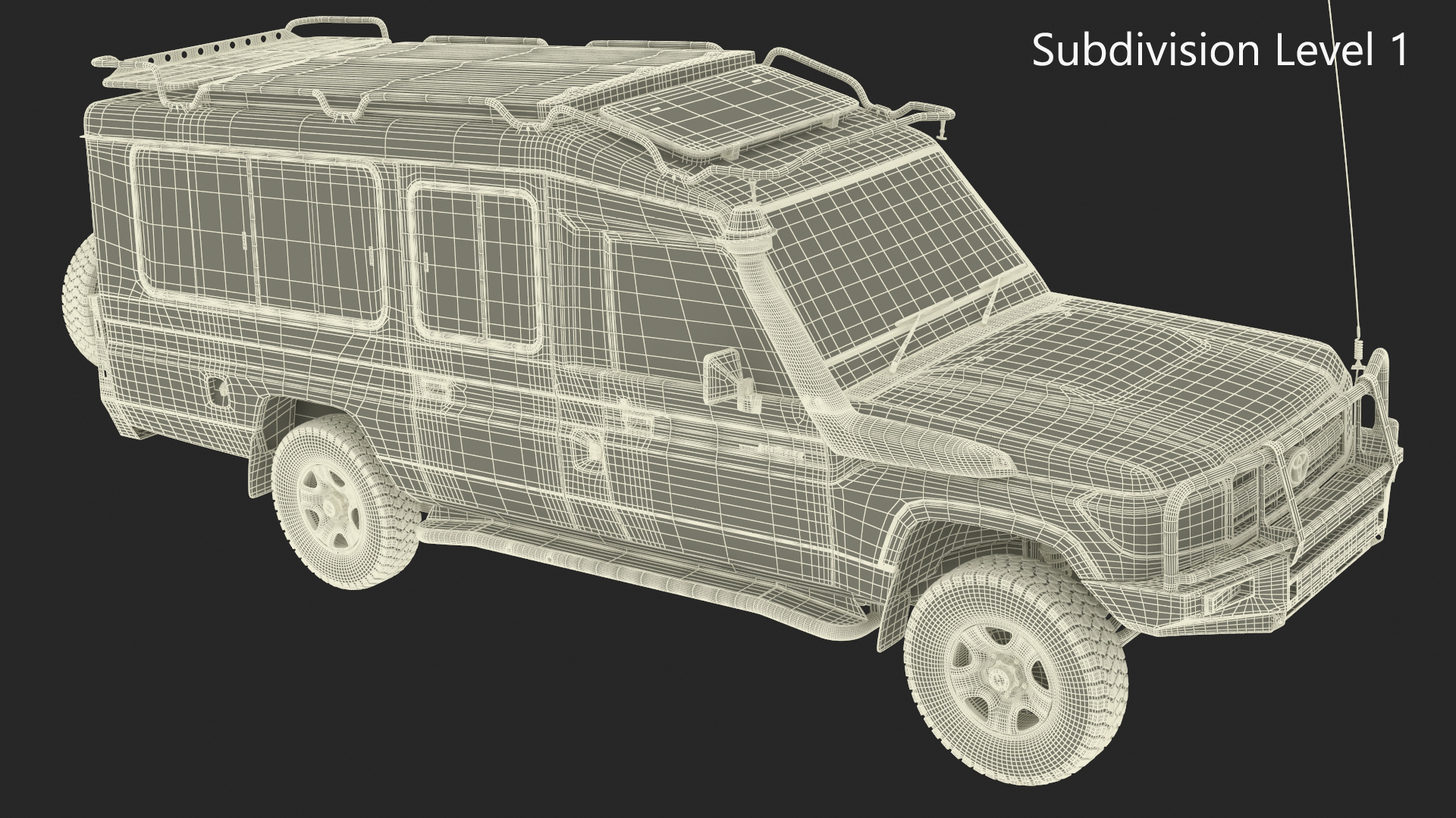 Toyota Land Cruiser Safari Beige Clean Simplified 3D model