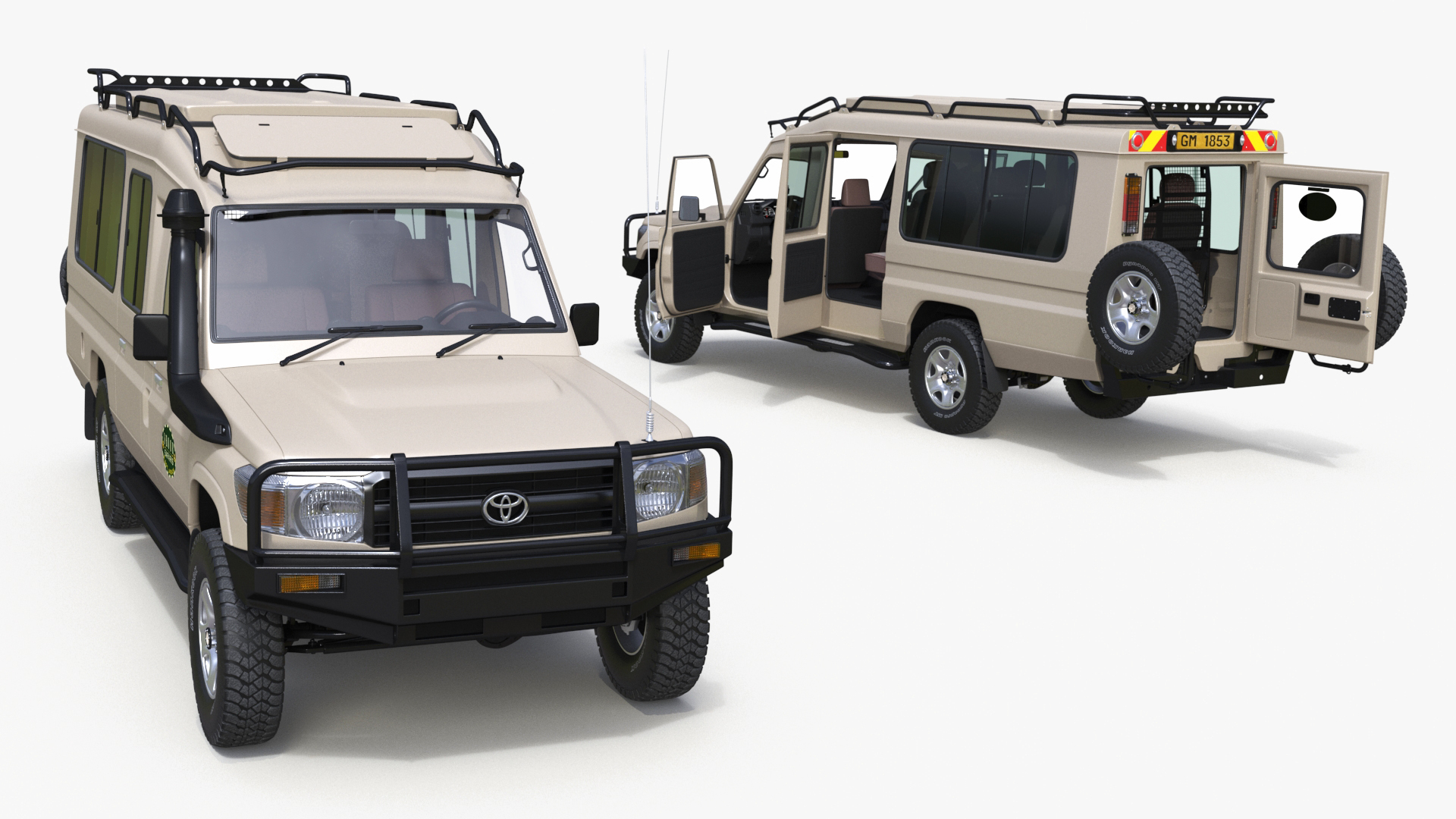 Toyota Land Cruiser Safari Beige Clean Simplified 3D model