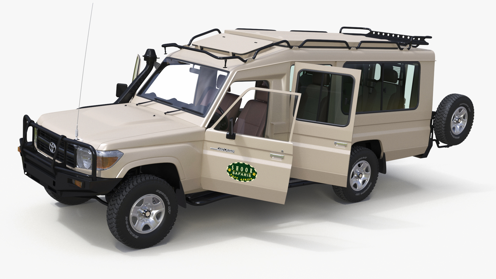 Toyota Land Cruiser Safari Beige Clean Simplified 3D model